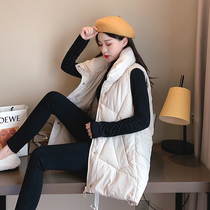 2019 autumn and winter New Large size down cotton waistcoat female long Korean loose padded vest tide