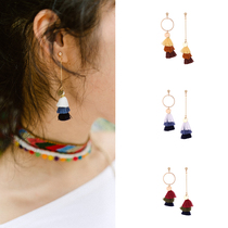 2021 new national storm Simia long tassel drop earrings temperament small fresh high-grade sense earrings niche
