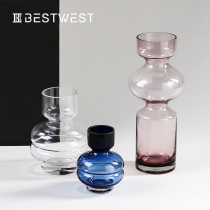 Light luxury glass vase transparent home living room hydroponic Vase ornaments Nordic dining table decorations creative