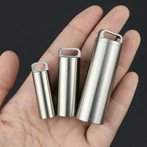 Titanium alloy waterproof bin outdoor begging for mini-seal cabin EDC moisture bottle portable elderly first aid small medicine box