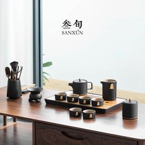 Thirty-year kung fu tea set home living room simple ceramic dry bubble tea tray office light luxury gift box set