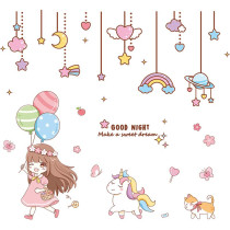 Net Red Girl heart wall stickers girl bedroom wall decoration stickers girls childrens room background wall layout stickers