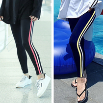 Sports fitness pants tight and thin Conservative swimming trousers separate diving high-elastic female splicing hot spring surf pants
