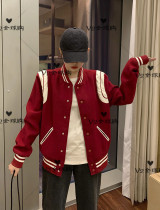 Japan Thom Browne 21 autumn and winter TB casual wool sweater baseball uniform jacket jacket men and women