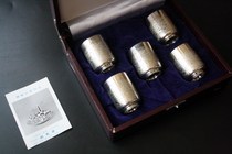 Japanese silverware produced by Shangmeitang silver cups 5 pieces included in a box