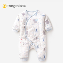 Tongtai Newborn Thick Cotton Romper Baby Autumn and Winter Cotton Lace Closed Crotch Padded Warm One-Piece Cotton Romper
