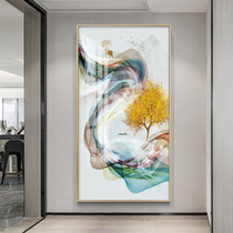Nordic porch decoration painting entrance wall hanging painting vertical plate entrance corridor murals light luxury wind lucky deer background wall painting