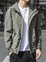 Fashion brand mens coat spring and autumn tooling new autumn and winter Korean version of the trend of wild clothes top autumn mens jacket