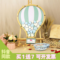 Custom Wedding Hot Air Balloon Sign to box Sign to plate Mason bottle Annual Meeting Event Birthday Fingerprint Sign to Tree Sign to Desk