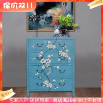 New Chinese-style Ming and Qing classical painted camphor wood file archives storage drawer four or five buckets sideboard furniture