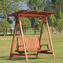 Jingou outdoor indoor balcony anti-corrosion solid wood lazy swing Pastoral courtyard Adult home personality hanging chair