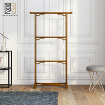 Quick solid wood coat rack floor-standing bedroom hanger modern simple indoor home Chinese wooden clothing rack