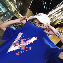 European station Tide brand 2021 summer womens cotton short sleeve T-shirt Foreign Air half sleeve long loose upper clothes