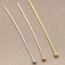 S925 sterling silver ball pin diy handmade accessories material round needle do earrings pendant bead connection accessories