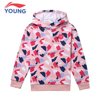 Li Ning child clothes male and female children 2020 Spring and autumn season Chinese CUHK Tong Leisure Warm Cover Heads Childrens Lioncap Sport Weater