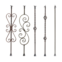 Iron stair handrail guardrail light luxury modern European solid wood balcony Villa attic indoor fence column decoration