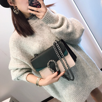 Europe and the United States fashion brand bag women 2021 new womens bag shoulder oblique cross high-end chain small square bag genuine leather Bacchus