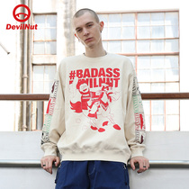 DEVIL NUT Tide brand demon 21 autumn and winter New Men and women couples round neck sweater wilderness Dart