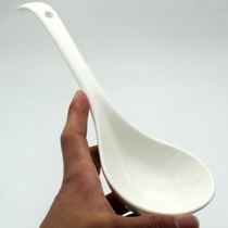 Special hotel home white ceramic tableware large long handle rice spoon porridge Spoon soup pot Spoon soup spoon