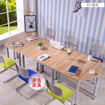 Hexagonal computer desk desk programming education course experiment table can be spliced AI classroom office table and chair