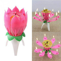  1pcs Fashion Romantic Lotus Flower Candle Birthday Candles P
