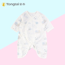 Child Tai 2020 Summer thin baby clothes 0-6 months newborns butterfly harclothes pure cotton lace one-piece clothes