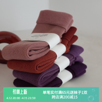 Winter days plus velvet thickened snow ground Socks Male and female lovers Straight Home Socks Casual Floor Pure Color Midway Cotton Socks