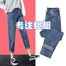 Daddy jeans womens loose spring and autumn 2020 new Korean version of thin waist pants nine radish Harun