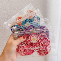Small Leather Gluten not Hurt Hair Girl Zou Colored Hair Ring Korea Cute Princess Head Rope Mesh Red Ins Wind Girl Hair Cord