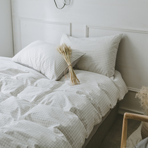 Nordic washed cotton four pieces of full cotton pure cotton Jane about three sets 1 5 1 8 m bed sheet bedding bedding