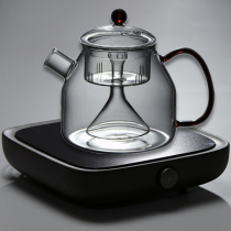 Household heat-resistant glass tea set Steam teapot Steam teapot tea stove Black tea White tea Electric ceramic stove Tea maker set