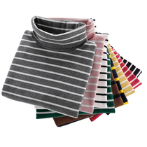 Childrens high neck base shirt 2021 spring boy striped long sleeve T-shirt baby underlay underwear Cotton