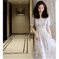 ROUJE POWER warm as jade GAO grade color dress 2021 summer new French super fairy fairy skirt
