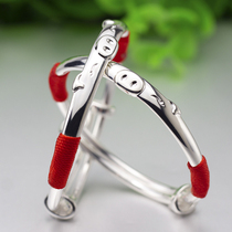 Baishi Yincheng 999 sterling silver baby silver bracelet baby childrens silver bracelet full moon birthday gift baby silver jewelry