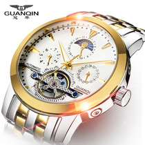 Guanqin watch automatic mechanical mens watch Stainless steel anti-flywheel tide business leisure 2019 new watch