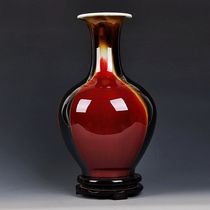 Jingdezhen ceramics Red kiln crack vase Chinese living room home decoration ornaments Living room crafts