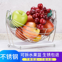 Creative fruit basket living room fruit plate drain basket fruit storage basket swing stainless steel candy plate modern simple