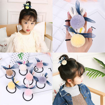 Korean version of the new autumn and winter girl hair ball rabbit ears Hairband children plush bow head rope rubber band headdress women