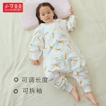 Little Kebeibei newborn baby sleeping bag gauze summer thin section spring and autumn four seasons universal section split leg anti-jump kick quilt