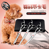 Shangyi pet grooming scissors Curved scissors Professional Teddy cat dog hair repair artifact Straight cut tooth cut tool set