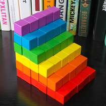 Geometric cube building blocks elementary school mathematics teaching aids to observe objects cuboid squares third fourth and fifth grades