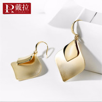 Della Irregular Geometric Leaf Earrings Female Korean version Simple Atmospheric Design Sense Summer Joker Earrings