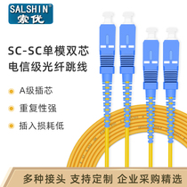 Patchline SC-SC fiber optic jumper single-mode dual-core single-mode fiber optic connector fiber optic cable 3 m square Port fiber jumper SC to SC-SCB telecom grade pigtail square head turn jumper jumper