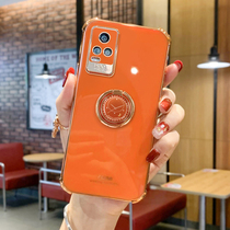 VivoS7 mobile phone case all-inclusive lens anti-fall plated soft case vivos5 ultra-thin protective case vivos6 case creative personality ring bracket vovi simple women viv