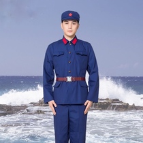 65 style old military dress polyester card old fashioned sure nostalgic army dry clothes liberation veterans meet blue suit men