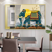 European elephant Feng Shui fortune free hole crystal porcelain block switch main switch with meter box decorative painting can be pushed and pulled