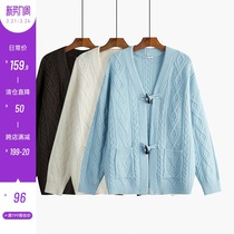 Spot style cardiovert sweater sweater women in the middle of spring and autumn new Lazy Wind days Loose Thick Blouse Jacket