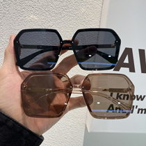 Korean version of square polarized sunglasses female driving driving mirror Street shooting big frame round face sun glasses sunshade anti-ultraviolet tide