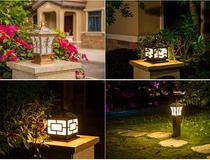 Solar column head light Outdoor garden light Fu word door post light Wall light Villa garden gate post light