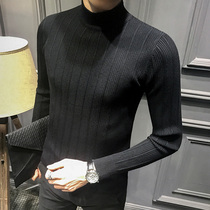 Rich and bird high collar sweater masculine thicken thickened with Korean version of undershirt autumn and winter trend casual sheep sweater